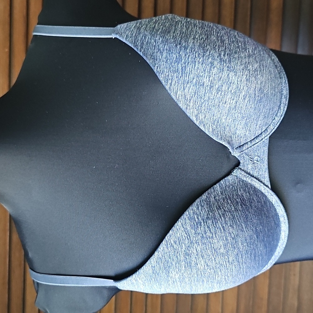 Victoria's Secret Gray Padded Underwire Uplift Semi Demi Bra Women's Size 34C